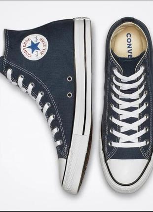 Унисекс кеды converse chuck taylor all star high top темно-синие (m9622)
