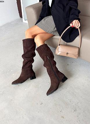 Стильные женские сапоги на удобном каблуке деми/зима в наличии и под отшив 💛💙