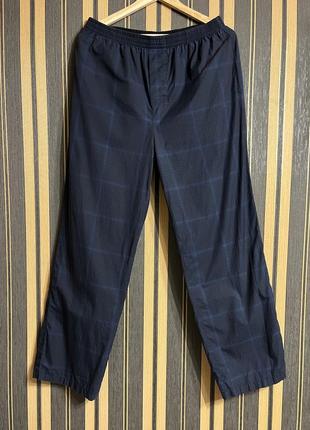 Hugo boss l домашние пижамные клетчатые штаны широкие синие