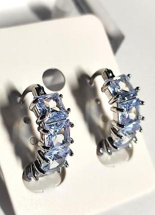Серьги из циркона (цвет серебро)