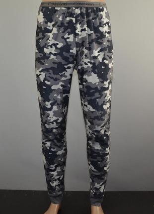 Тёплые домашние, пижамные штаны, поддёвка в камуфляже calvin klein (s)