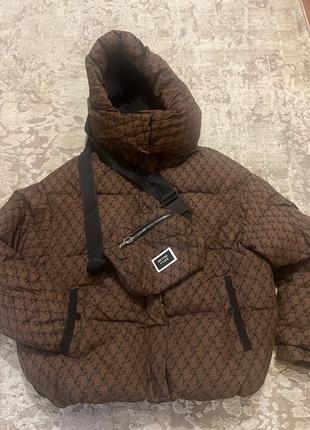Шоколадна зимова куртка l-xl