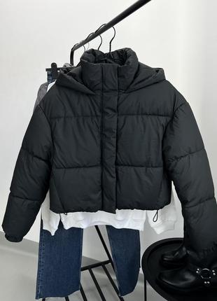 Теплый пуффер оверсайз от zara