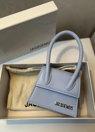 Голубая сумка mini jacquemus, мини сумка жакмюс