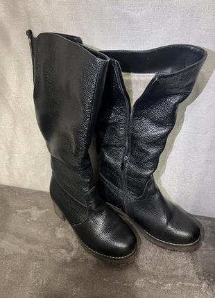 Сапоги (сапоги) зимние кожурные с мехом