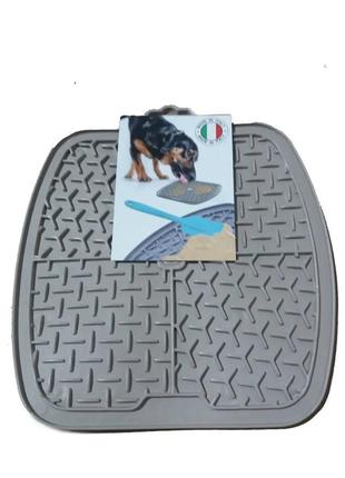 Килимок  для злизування та повільного харчування для собак і котів lick it up 20x20x0georplast италия