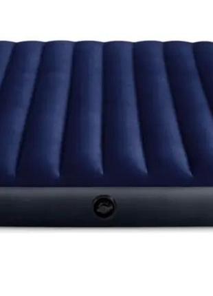 Матрас надувной велюровый с клапаном intex