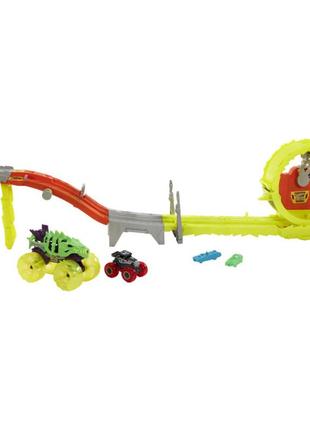 Ігровий набір mattel hot wheels power smashers monster trucks заряджай і гой hxt05