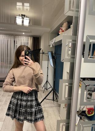 Теплая юбка в клетку