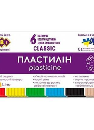 Пластилін 6кол 120г classic kids line   zb.6230 zibi