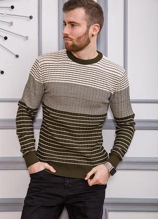 Светр чоловічий, колір зелено-бежевий, 161r848