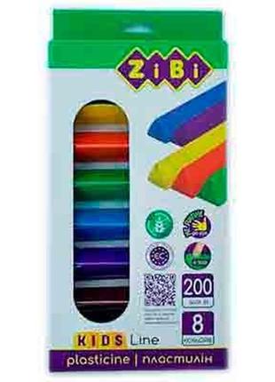 Пластилін 8 кол 200г kids linе zb.6226