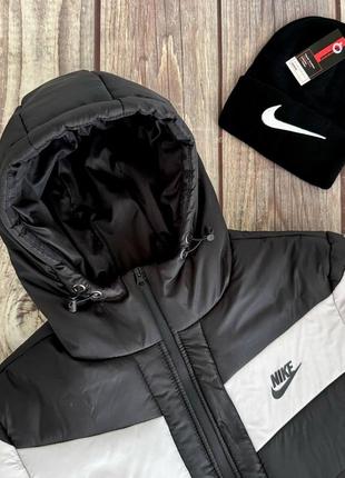 Куртка nike зимняя мужская черная / серая6 фото