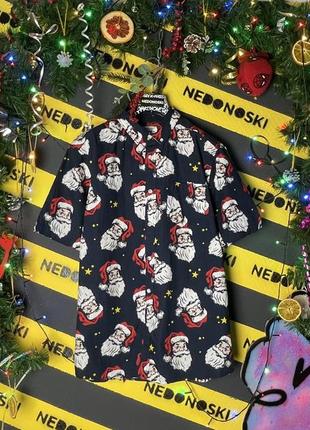 Святкова новорічна гавайка різдвяна з сантою,зірки