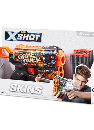 Бластер zuru x-shot skins flux game over, 8 патронів 36516e