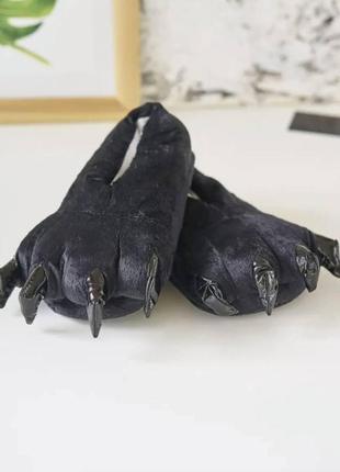 Тапки лапки черные. размер м 35-39 (25 см)