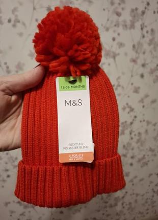 Зимняя шапка на флисе primark 1-2 года3 фото