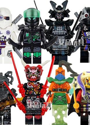 Фігурки конструктор чоловічки ниндзяго ніндзяго ninjago 8 штук для лего