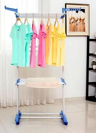 Складная сушилка для белья garment rack with wheels2 фото