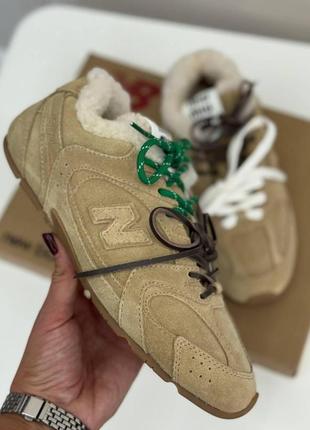 Замшевые кеди  миу миу &new balance мех