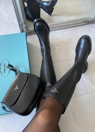 Кожаные женские сапоги prada