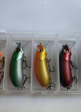 Воблер crankbait 5см, 8г, набор 5шт в пластиковом боксе