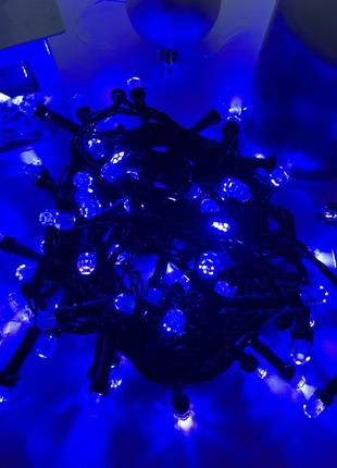 Новорічна гірлянда кристали нитка 500 led світлодіодна синя 25 м для дому та вулиці (обмежено)