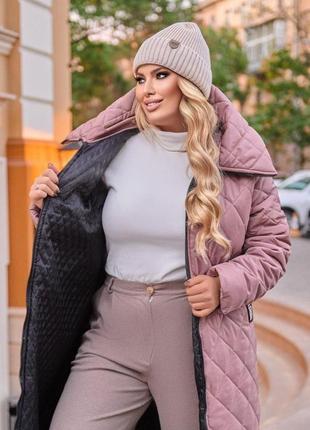 Длинная куртка пальто зима с капюшоном больших размеров9 фото