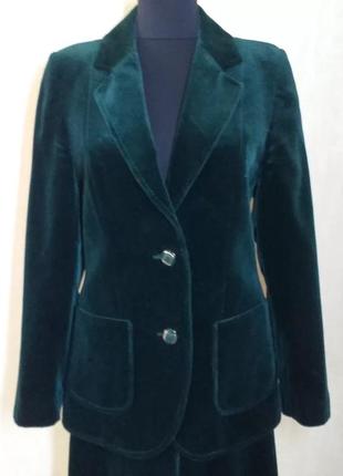 Английский дизайнерский винтажный брючный костюм из королевского бархата alexander milnes.