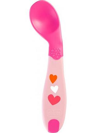 Ложка chicco first spoon, от 8 мес., розовая 16100.10