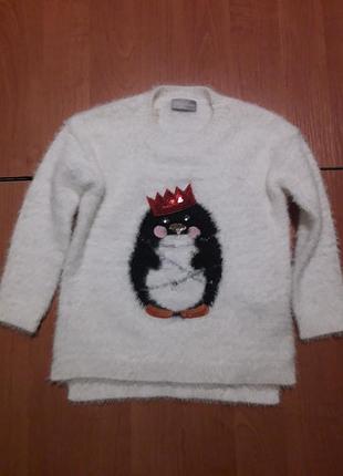 Новорічний светр з блимаючими вогниками для дівчинки 4-х років.