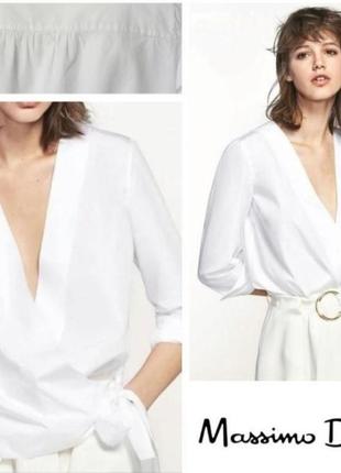 Massimo dutti женская хлопковая рубашка на запах