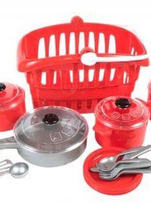 Набір посуду в кошику "kristinka 2", 24 ел (червоний)