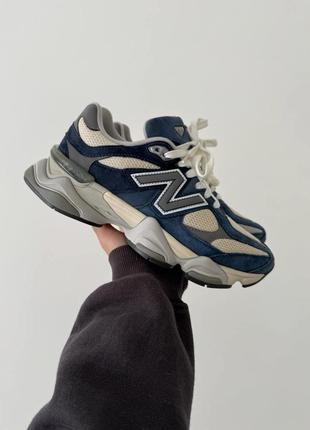 Замшеві блакитні кросівки new balance 9060 indigo blue grey х нью беланс 36
