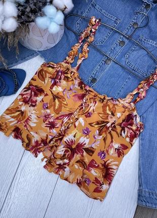 Короткий топ h&m xs топ з шнурівкою топ в принт