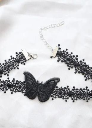Чокер метелик мереживний готичний вінтажний  ретро панк