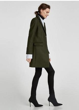Шерстяне пальто zara xs пальто коротке пряме пальто зара