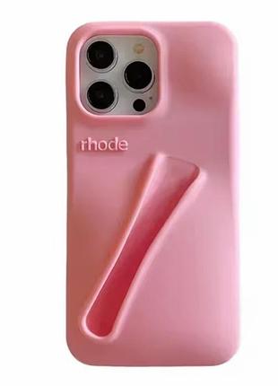 Силіконовий рожевий чохол rhode lip case rhone 14 pro max