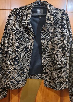 Куртка бархатная с золотыми паетками