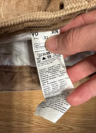 Брюки брюки мужские укороченные бежевые вельветовые вельвет yourturn regular прямые...