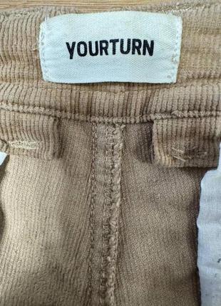 Брюки брюки мужские укороченные бежевые вельветовые вельвет yourturn regular прямые...