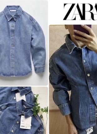 Трендова дуже стильна жіноча джинсова сорочка/піджак від zara.