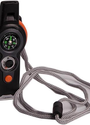 Ліхтарик нашийний 10,5см (+компас+термометр+свисток) 1-65 (24206)