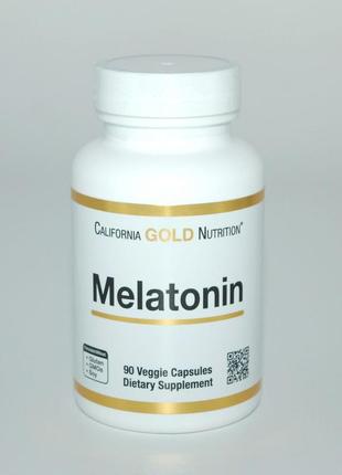 Мелатонін, california gold nutrition, 3 мг, 90 рослинних капсул