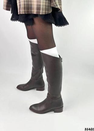 35425👑сапоги деми в натуральной коже утеплены флисом