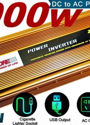 Преобразователь напряжения 12v-220v 2000w качество инвертор автомобильный 5 core 2000w  515689vi