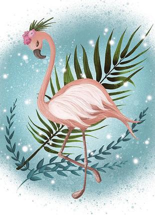 Алмазна вишивка. картина на картоні "фламінго" , розмір 21х25см