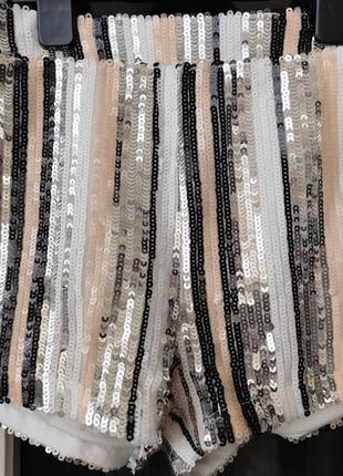 Праздничные девичьи, женские шорты в пайетках