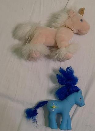 Іграшки для дівчинки - голуба поні -15 см , одноріг м'яка - 25 см