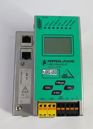 Шлюз as-інтерфейсу profinet із вбудованим комутатором pepperl+fuchs vbg-pn-k20-d